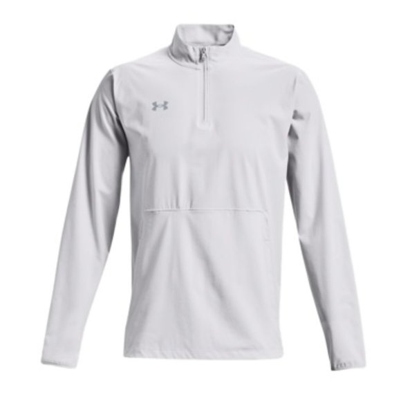 Men's Under Armour Light Grey Motivate 2.0 Long Sleeve Coach's Jacket - Picture 1 of 1